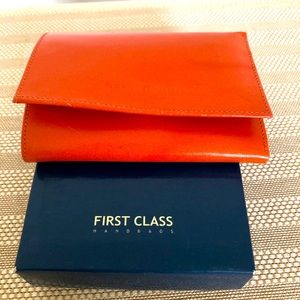 First Class New Trifold Orange Wallet